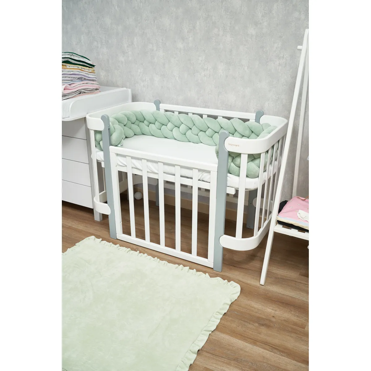 Бампер - косичка Twins 4-х прядна 240 см 2020-K4-240-14, mint
